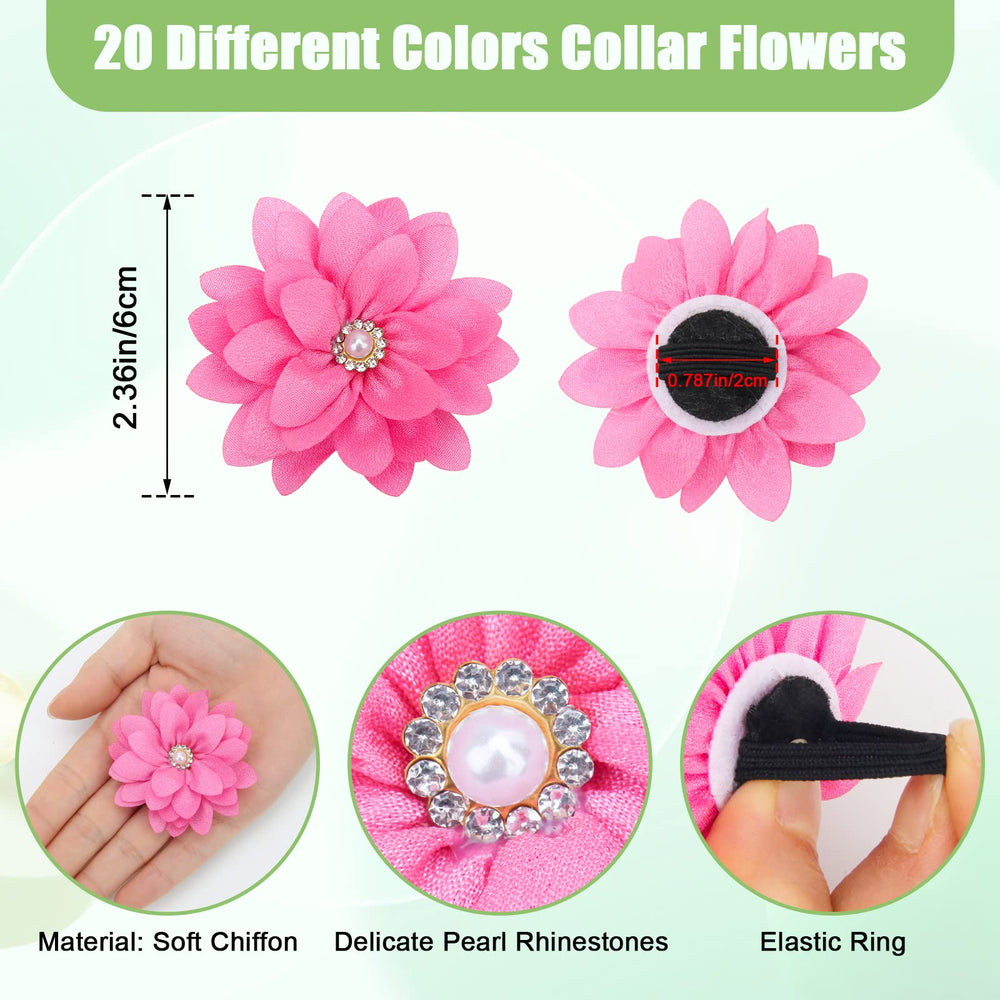 Catcan flor collar piedras brillantes: añade destellos de luz y encanto en paseos.