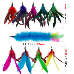 CATENESS plumas para juguete de gato, 10 piezas para horas de entretenimiento.