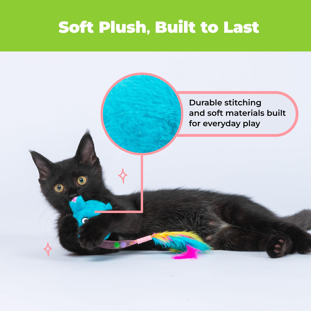 Catify peluche suave con costuras reforzadas para juego duradero.