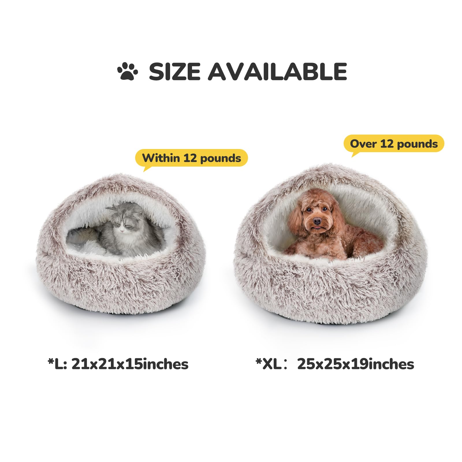 CATISM Cama gatos 25 pulgadas: ajuste cómodo para medianos
