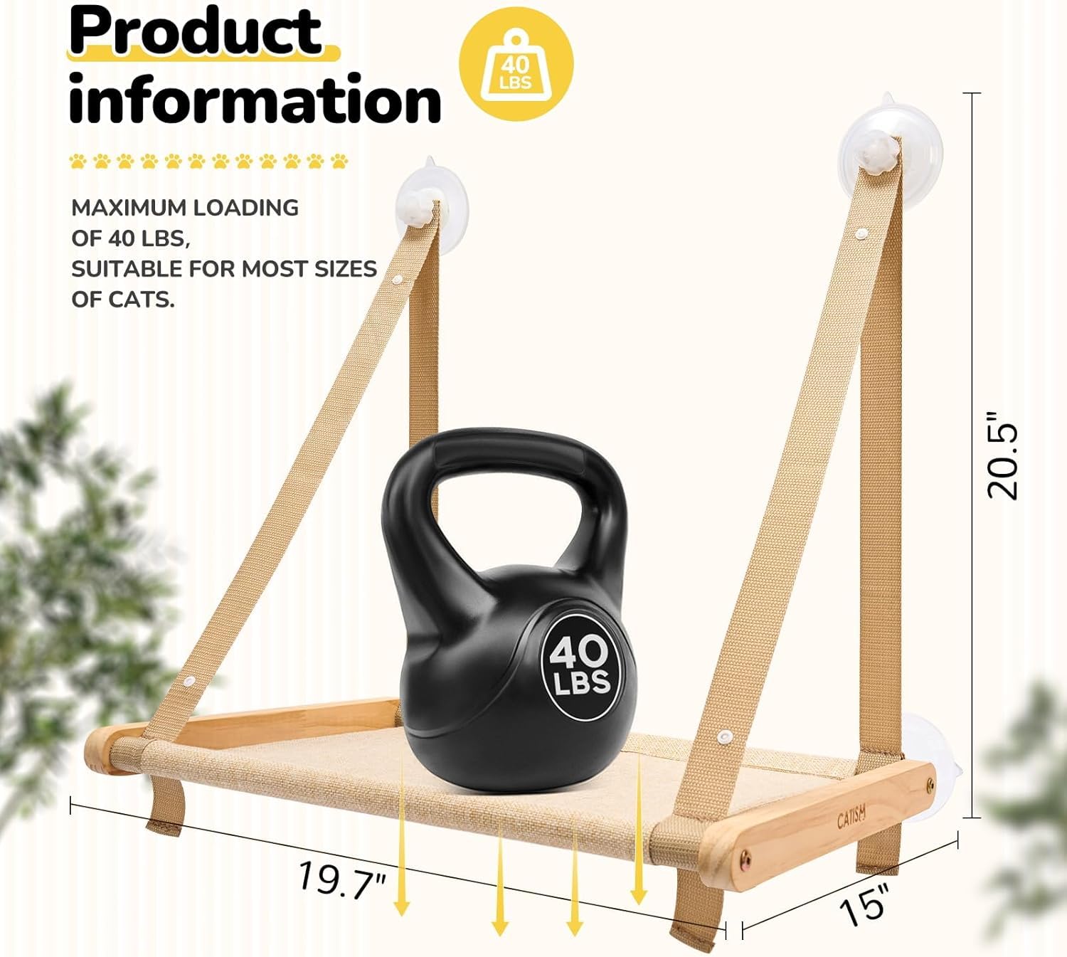 Catism funda-lavable mantiene la hamaca limpia tras juego y relax.