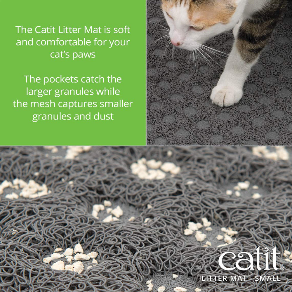 Catit alfombra arenero texturada que captura la arena suelta.