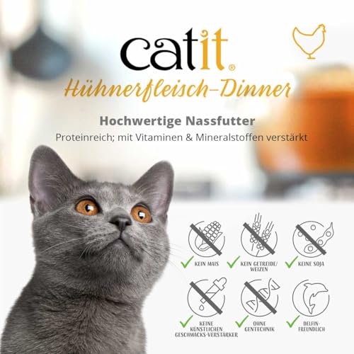 Catit Cena de Pollo con Hígado y Patata Dulce: complemento hidratante para la dieta diaria del gato