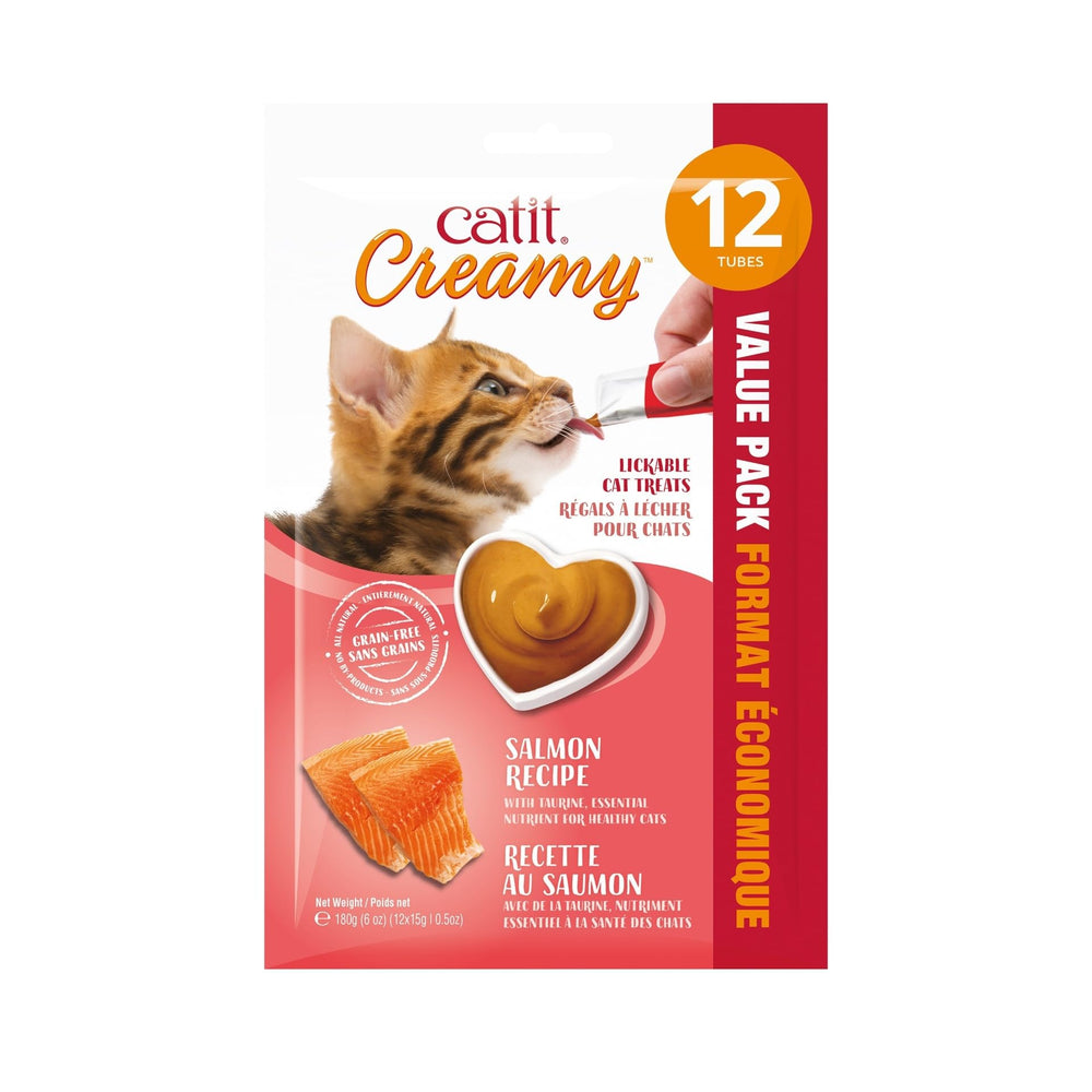 Catit Creamy en plato, perfecta para variar la dieta del gato.