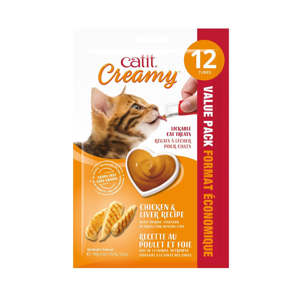Catit Creamy ración recomendada para gatos de talla media.