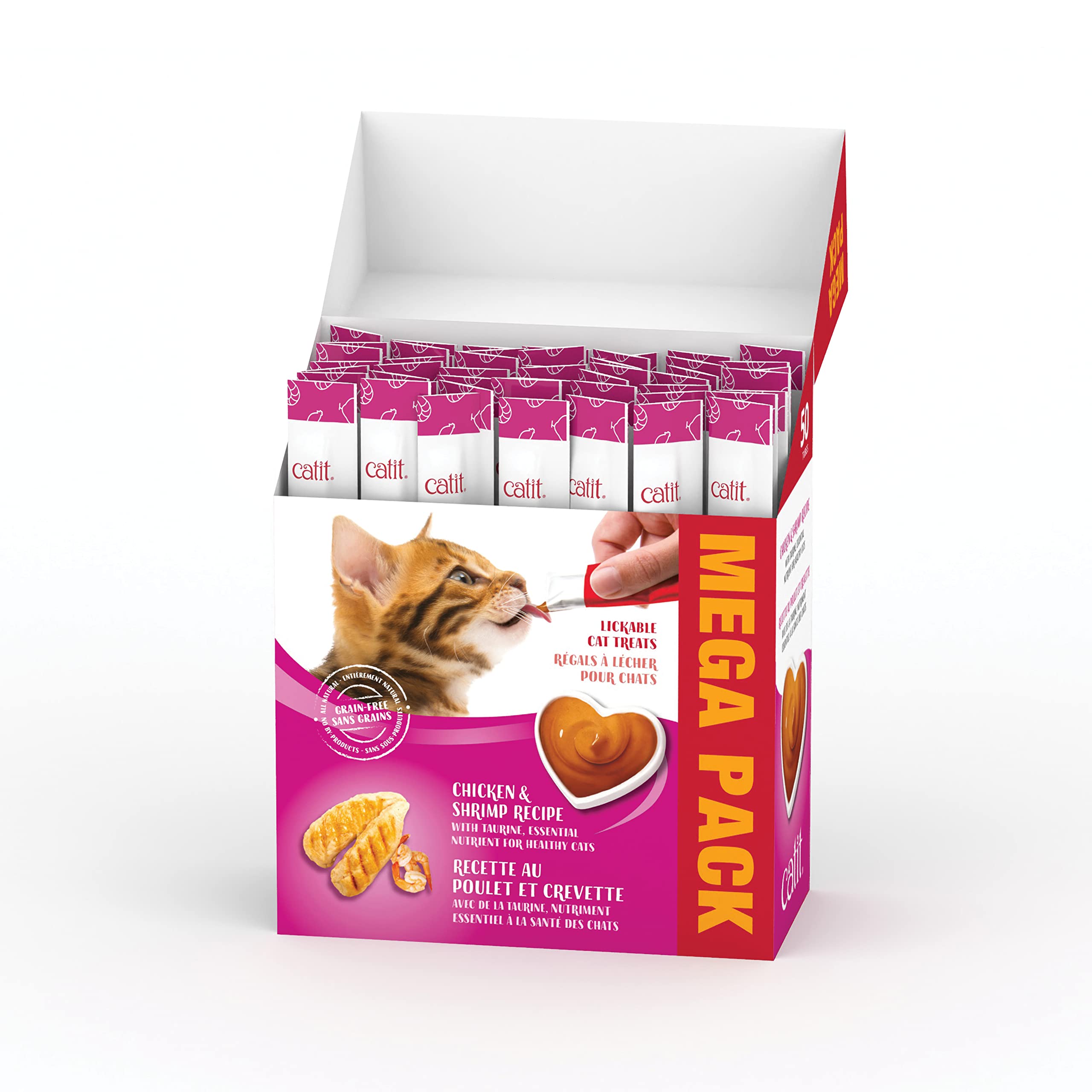 Catit Cremoso servido en plato, premio sabroso para gatos