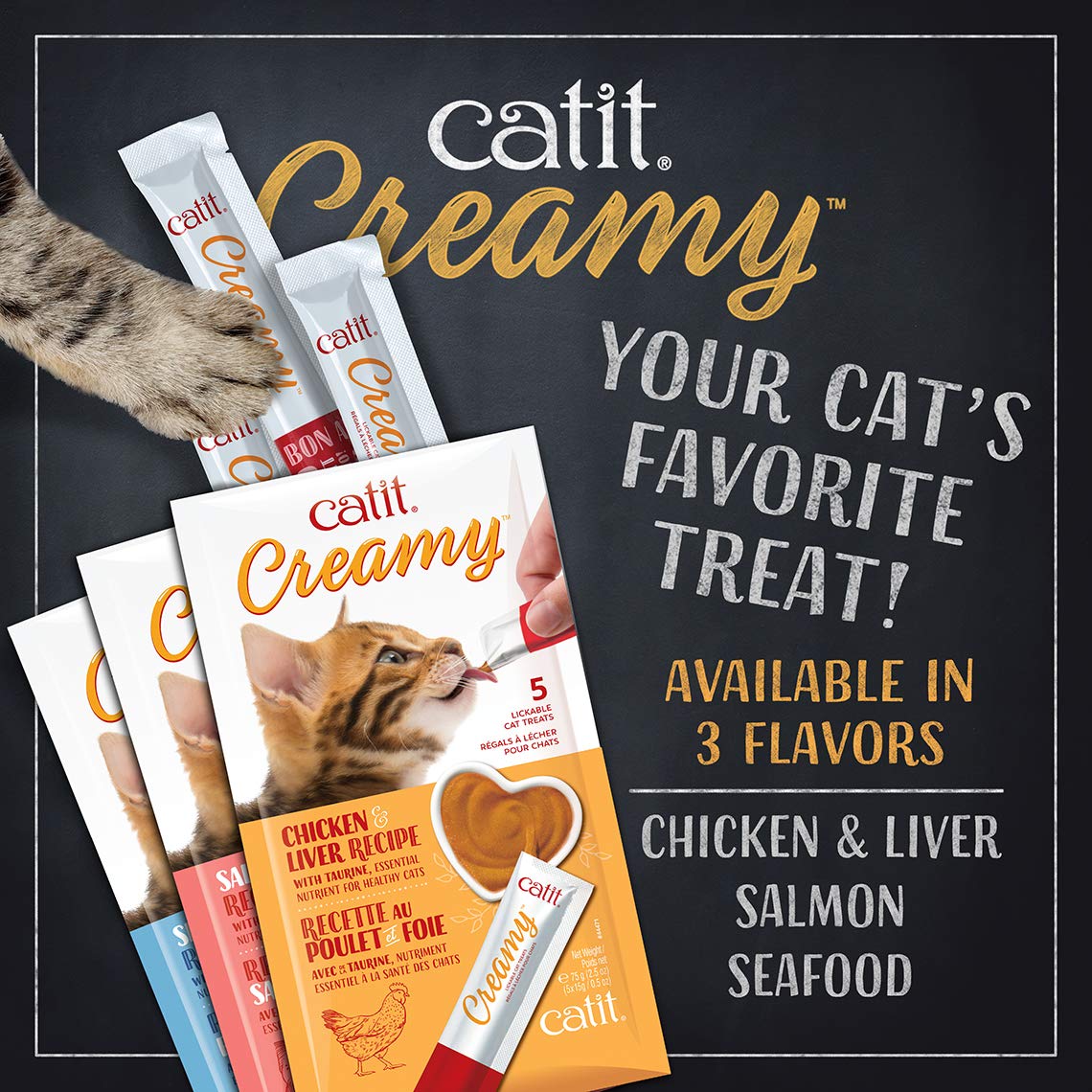 Catit Creamy tubos para premio, formato práctico.
