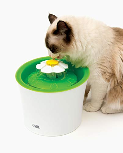 Catit Flower Fountain con accesorio flor para beber y jugar.