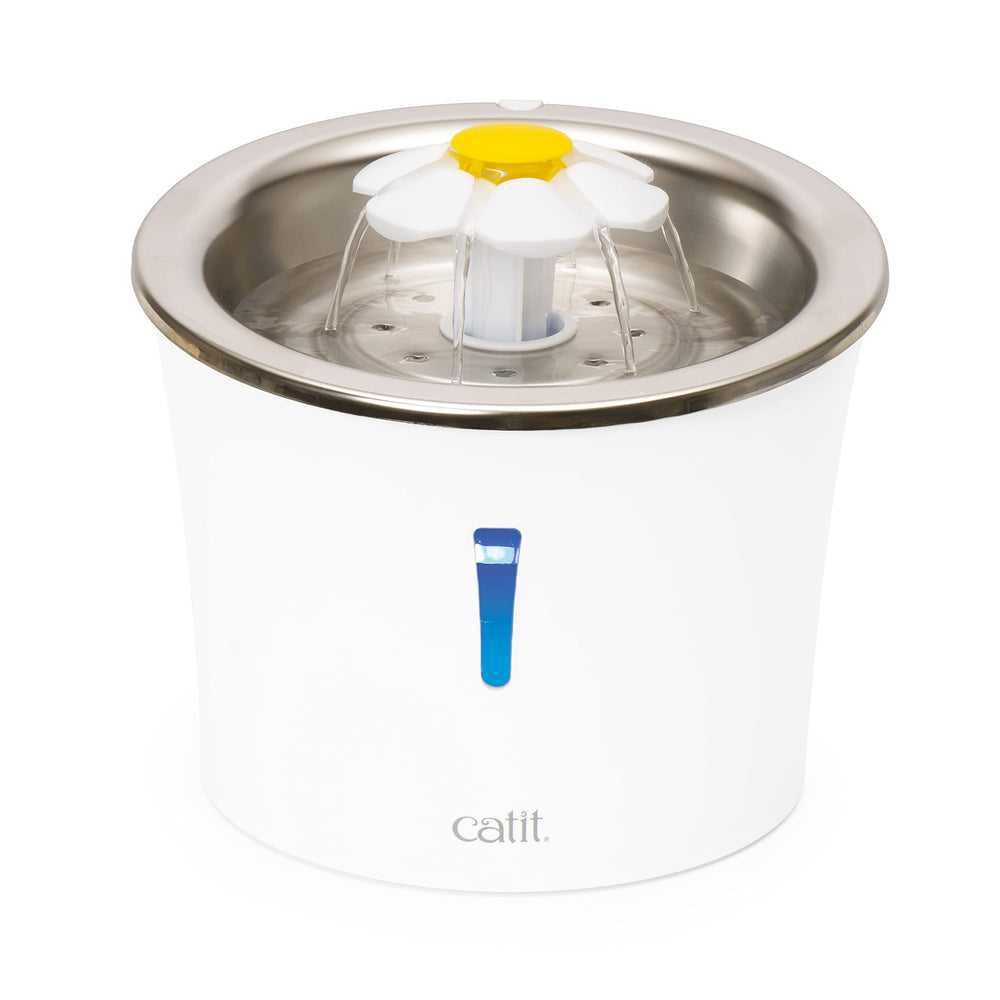 Catit Fuente Flor en acero inoxidable, tapa superior duradera para uso diario.