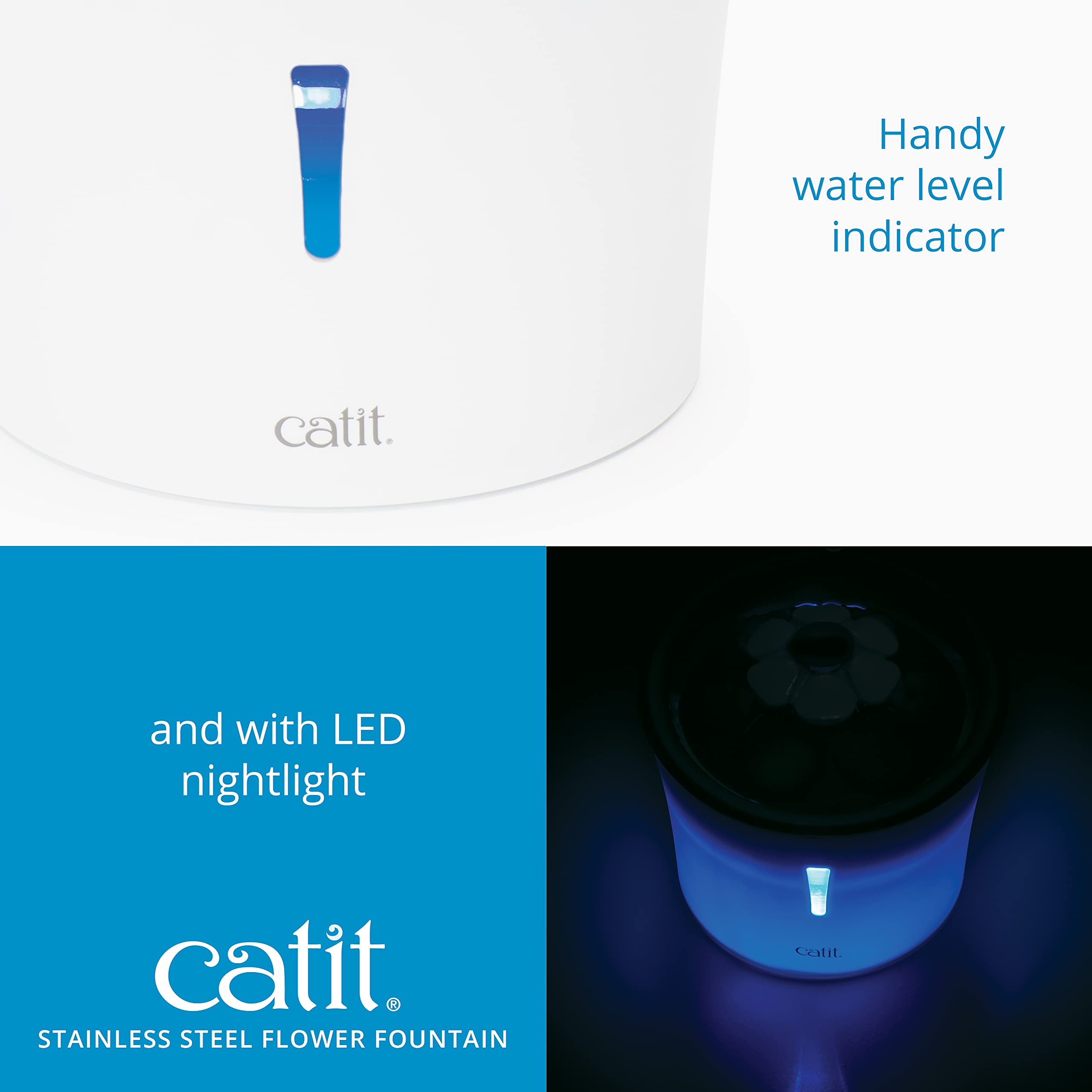 Catit Fuente Flor con tres flujos para beber cómodo.