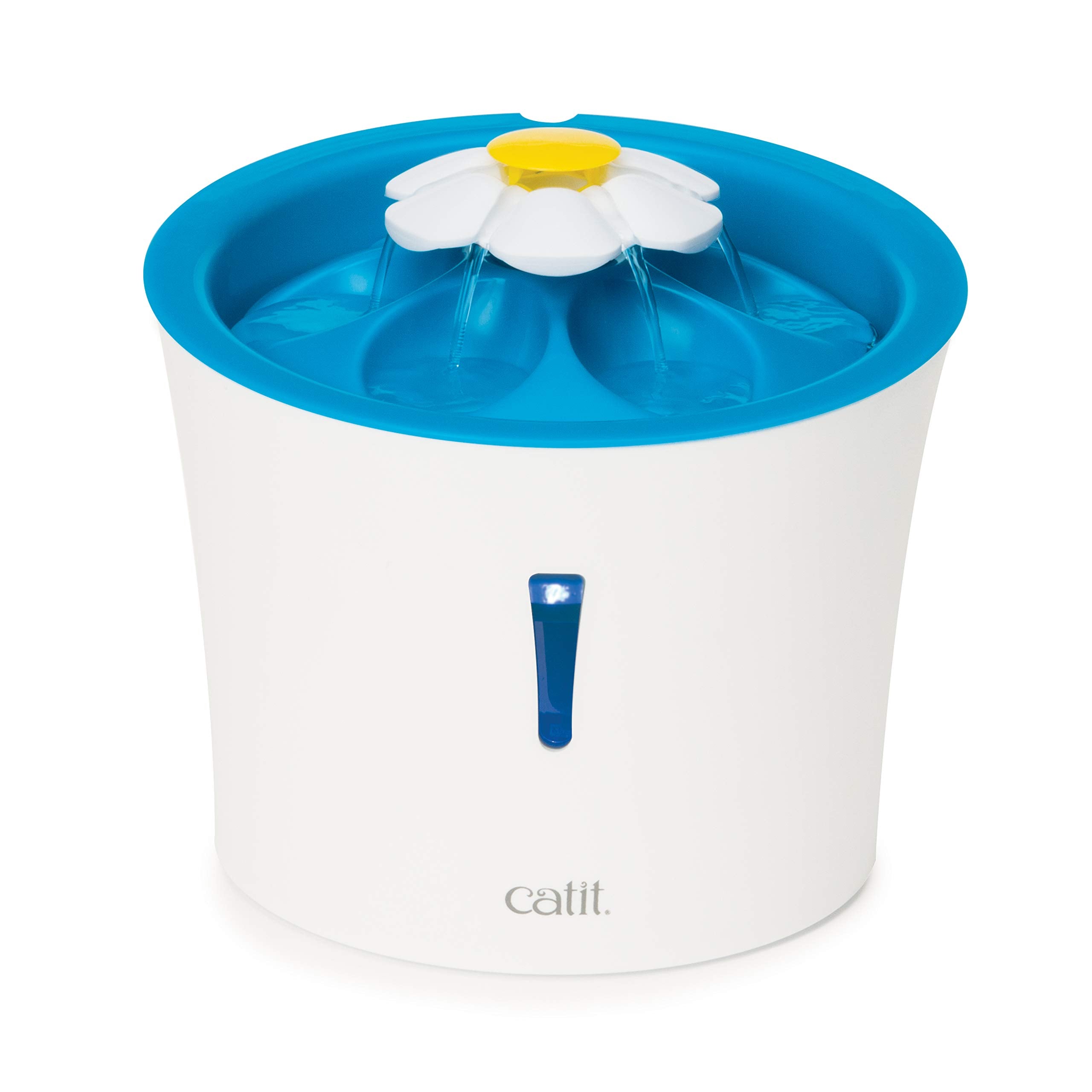 Catit fuente LED Flor azul 3 L, diseño compacto que facilita la hidratación diaria.