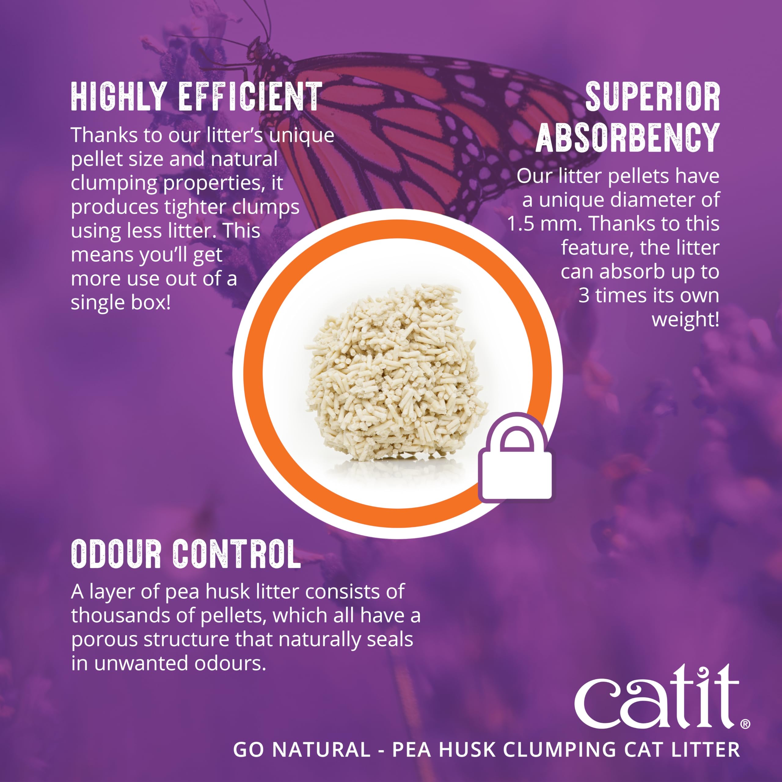Catit Go Natural libre de químicos agresivos para un entorno seguro.
