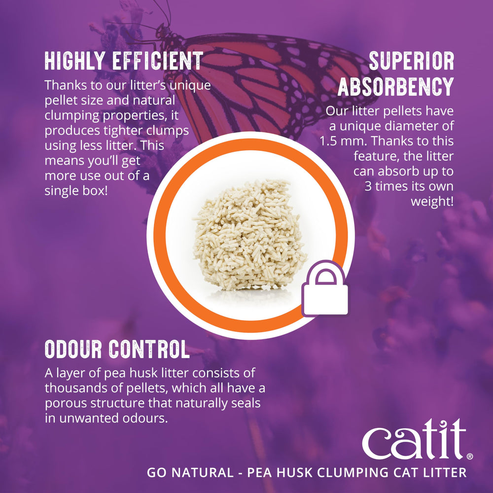 Catit Go Natural libre de químicos agresivos para un entorno seguro.