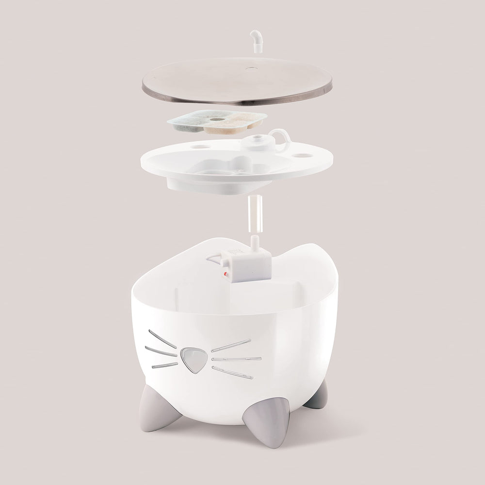 Catit PIXI: flujo con caño para beber en postura natural y relajada.