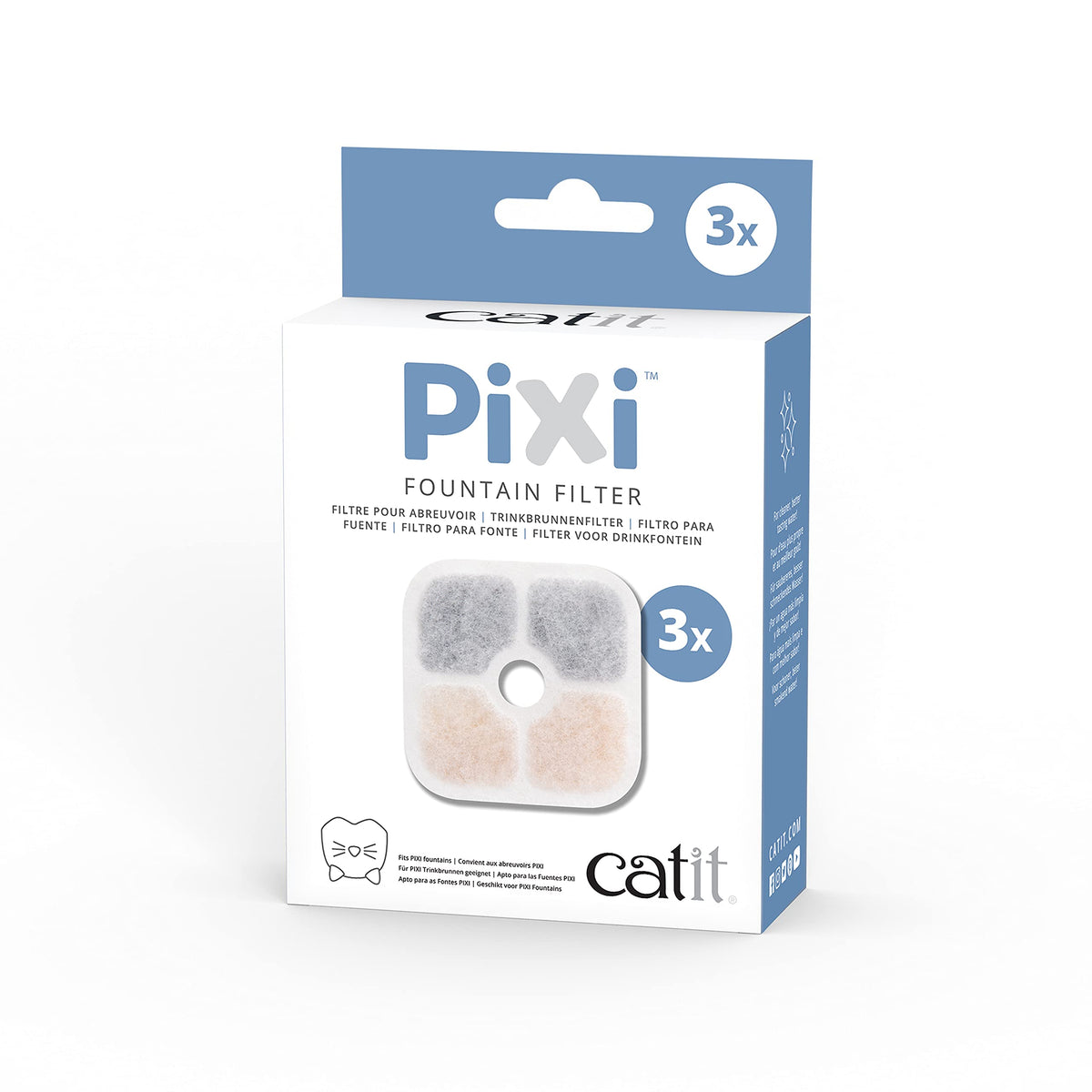 Catit PIXI filtro original para fuente, mejora sabor y claridad del agua para el gato.