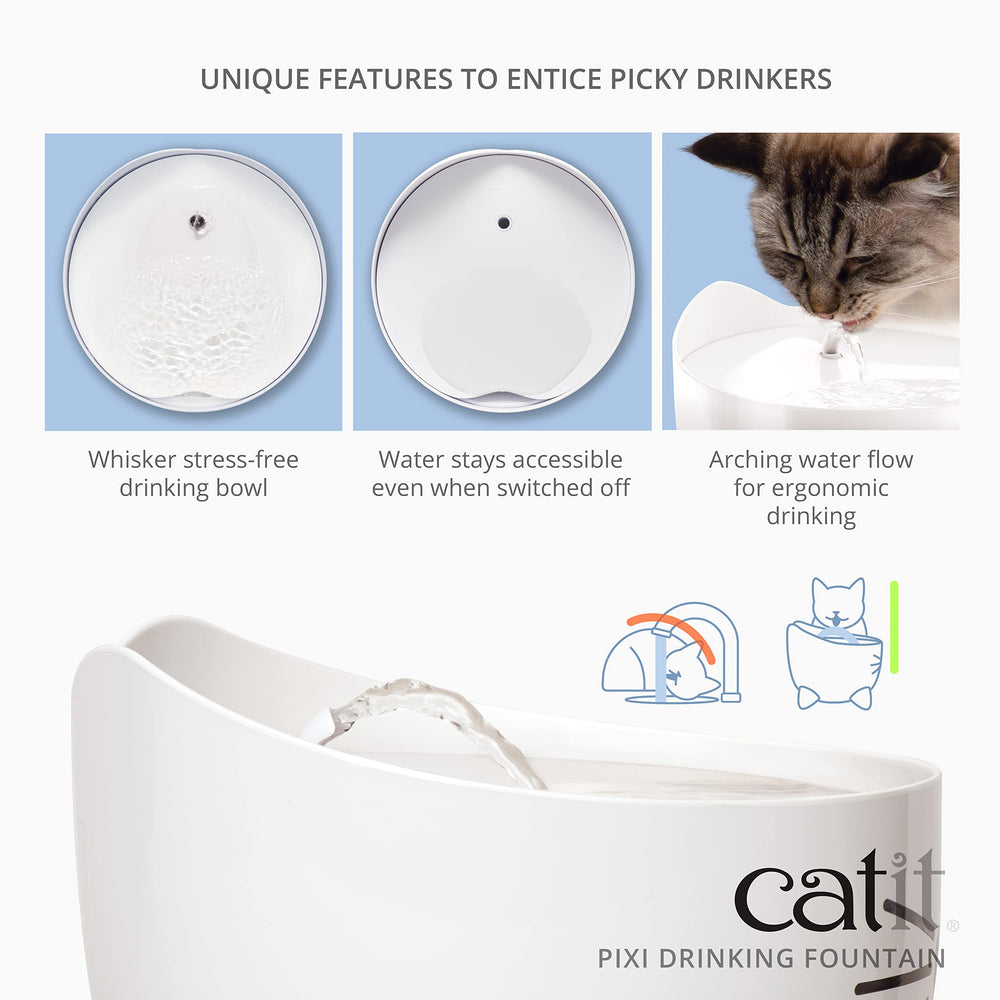 Catit PIXI nariz iluminada: ventana visible para controlar el nivel de agua