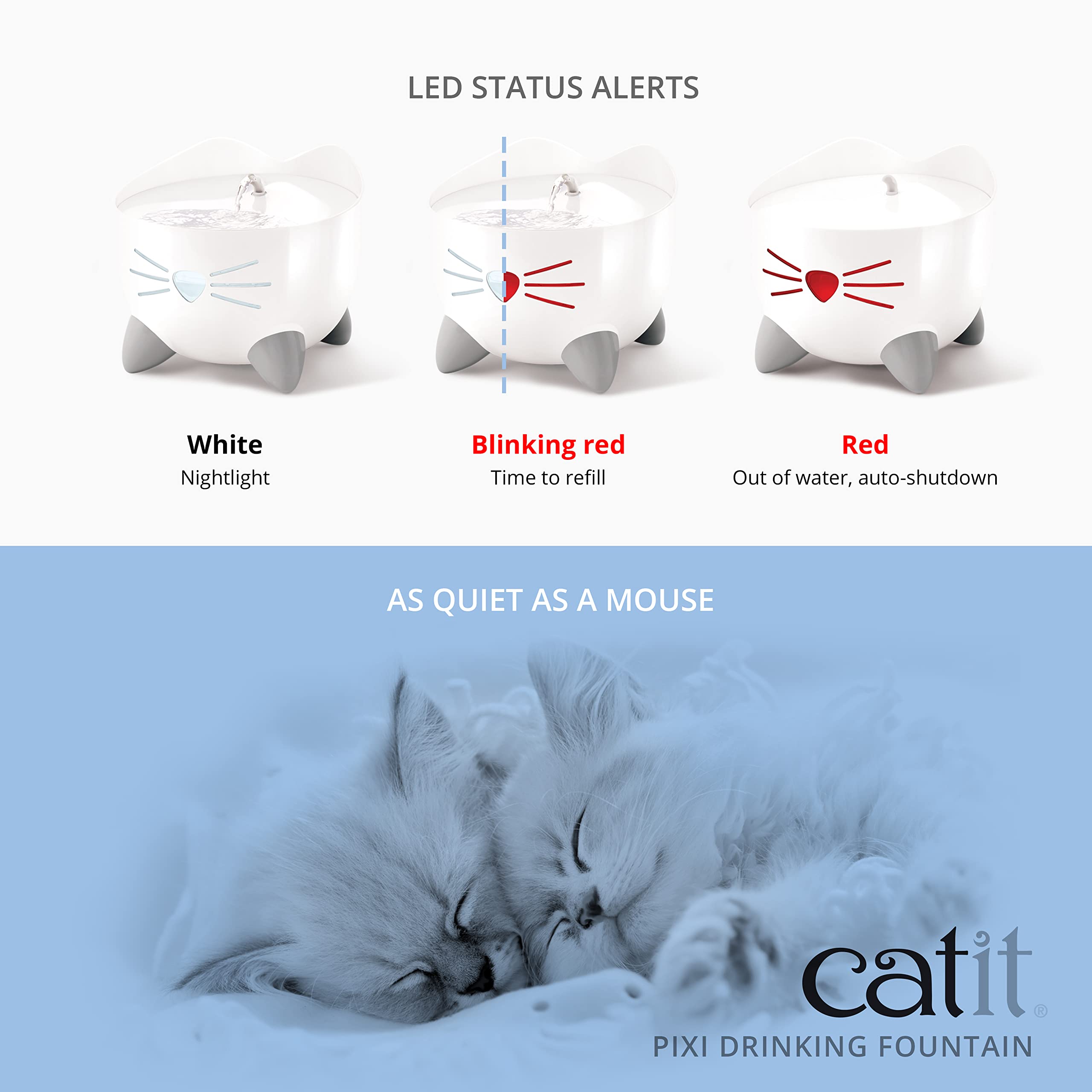Catit PIXI superficie amplia: bebida fácil para bigotes sensibles