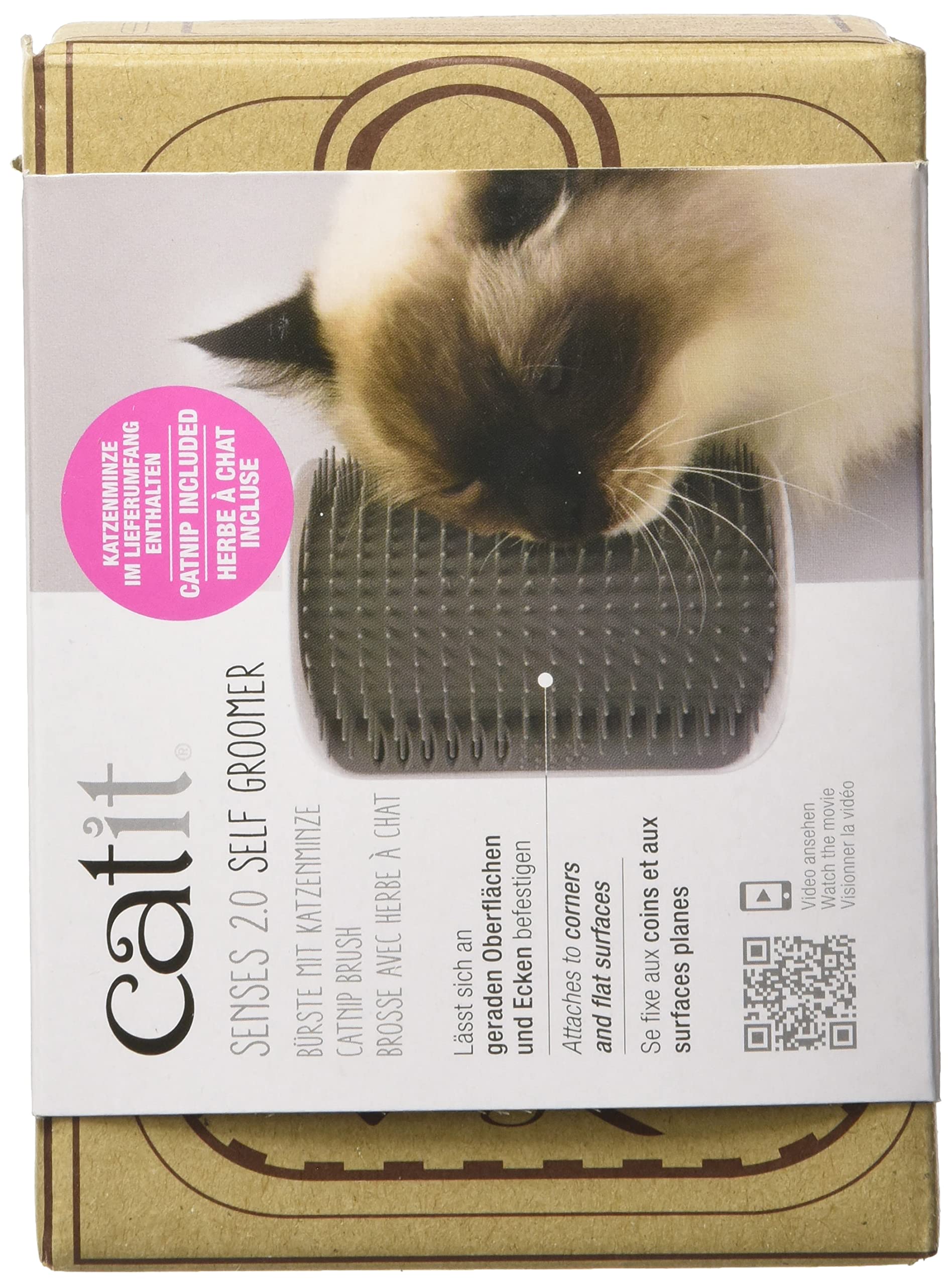 Catit Senses 2.0: cepillo duradero y flexible para un pelaje suave.