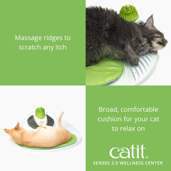 Catit Senses 2.0: cojín acolchado verde para descanso cómodo