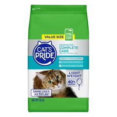 Cat's Pride envase premium ligero para gatos, fácil de manipular.