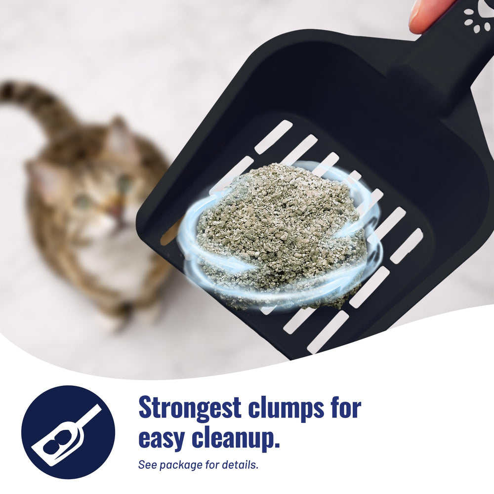 Cat's Pride Max Power 10-day odor-control claim is featured with close-up litter texture.