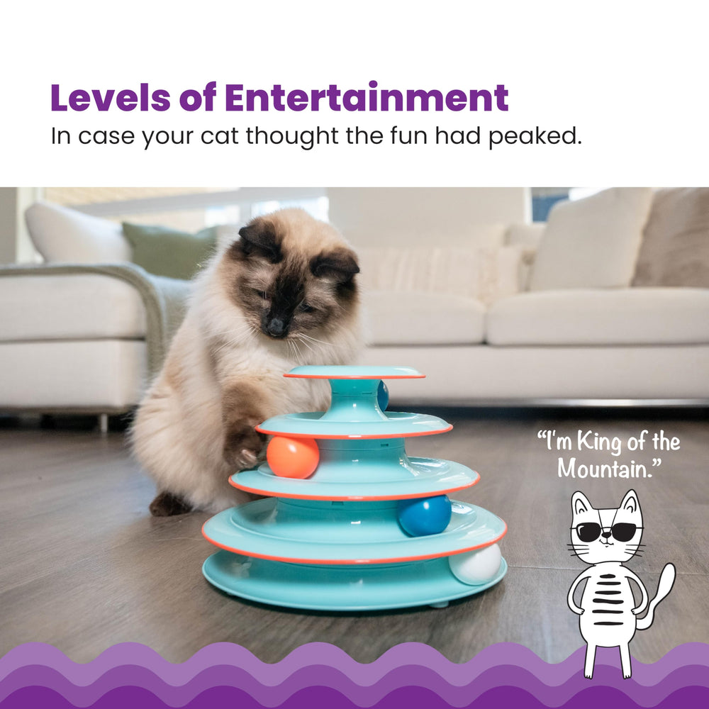 Catstages Chase Meowtain, bola giratoria en nivel 1, fomenta juego activo.