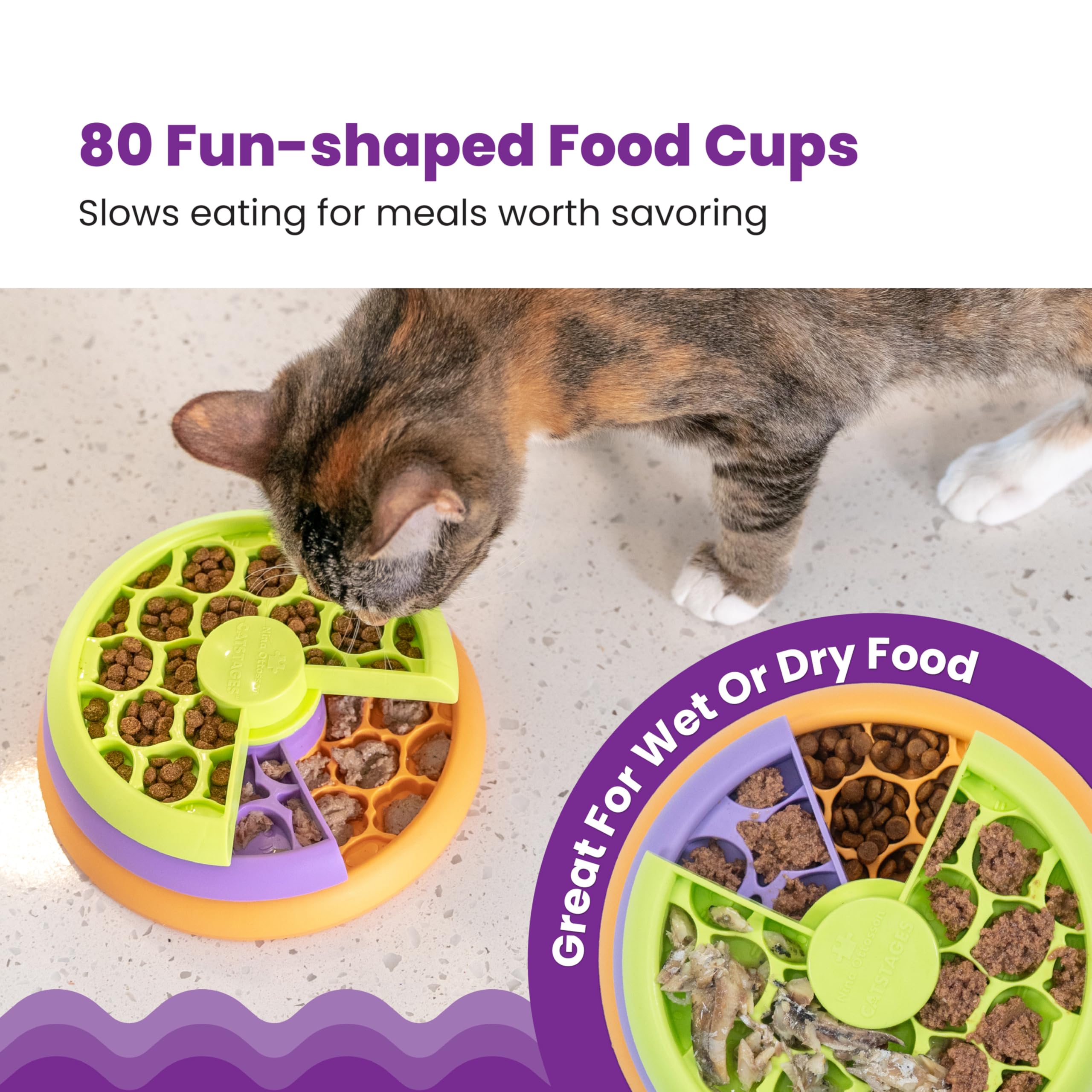 Catstages Kitty Lickin' Layers diseño con 80 compartimentos para premios
