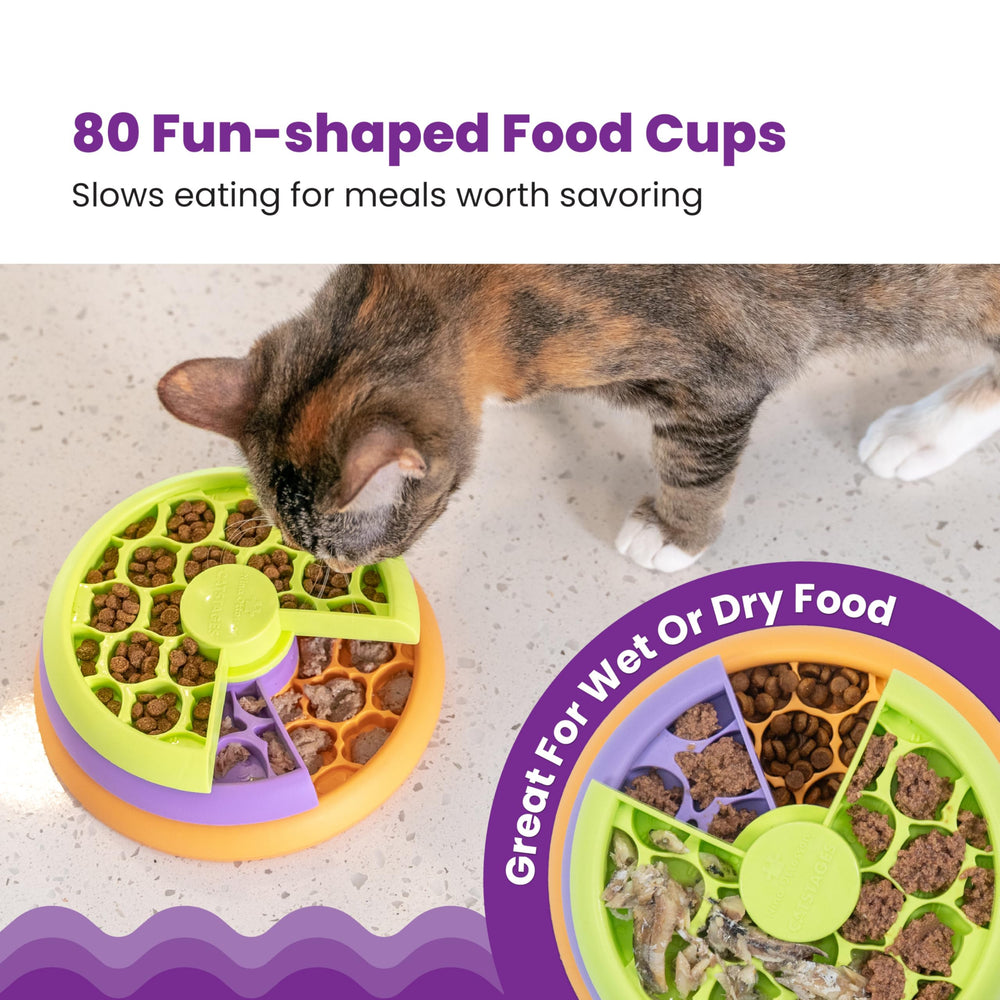 Catstages Kitty Lickin' Layers diseño con 80 compartimentos para premios