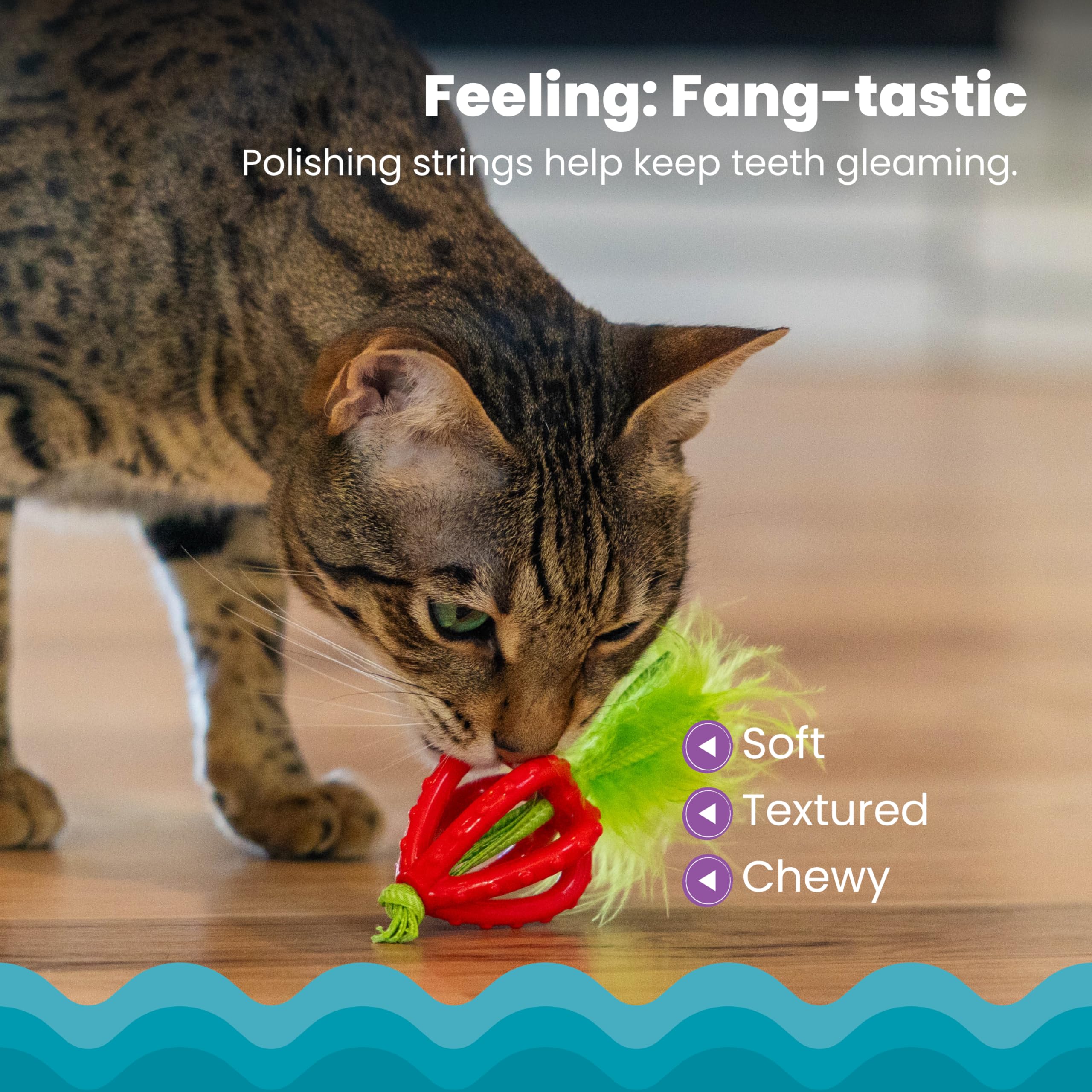 Catstages mordedor dental cubierto de catnip fomenta juego activo