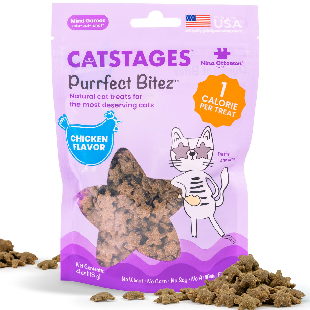 Catstages Purrfect Bitez bocaditos de pollo, sabor real para premiar durante el juego