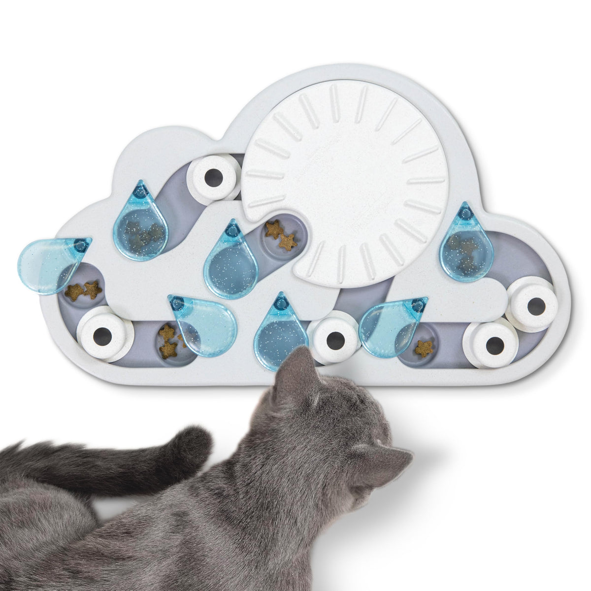 Catstages Rainy Day Puzzle: pernos para estimulación y juego interactivo