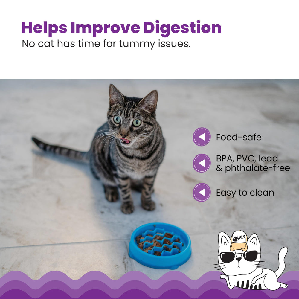 Catstages Kitty Slow Feeder base antideslizante evita movimientos durante la comida