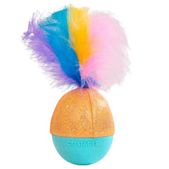 Catstages Whack N' Wobble Ball con plumas, movimiento impredecible para perseguir
