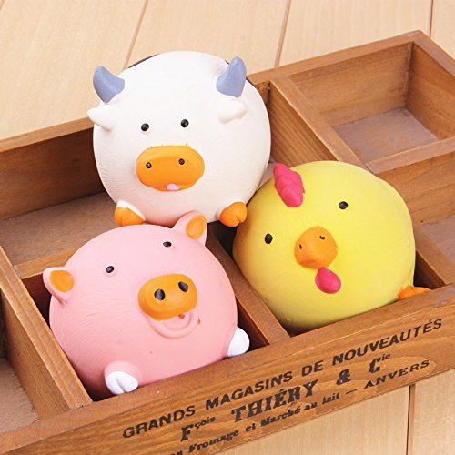 CatYou juguetes de látex con sonajero para perros, ideal para juego interactivo seguro.