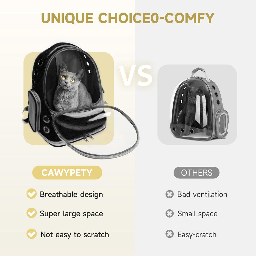 Cawypety mochila-gato con entradas laterales para fácil acceso.