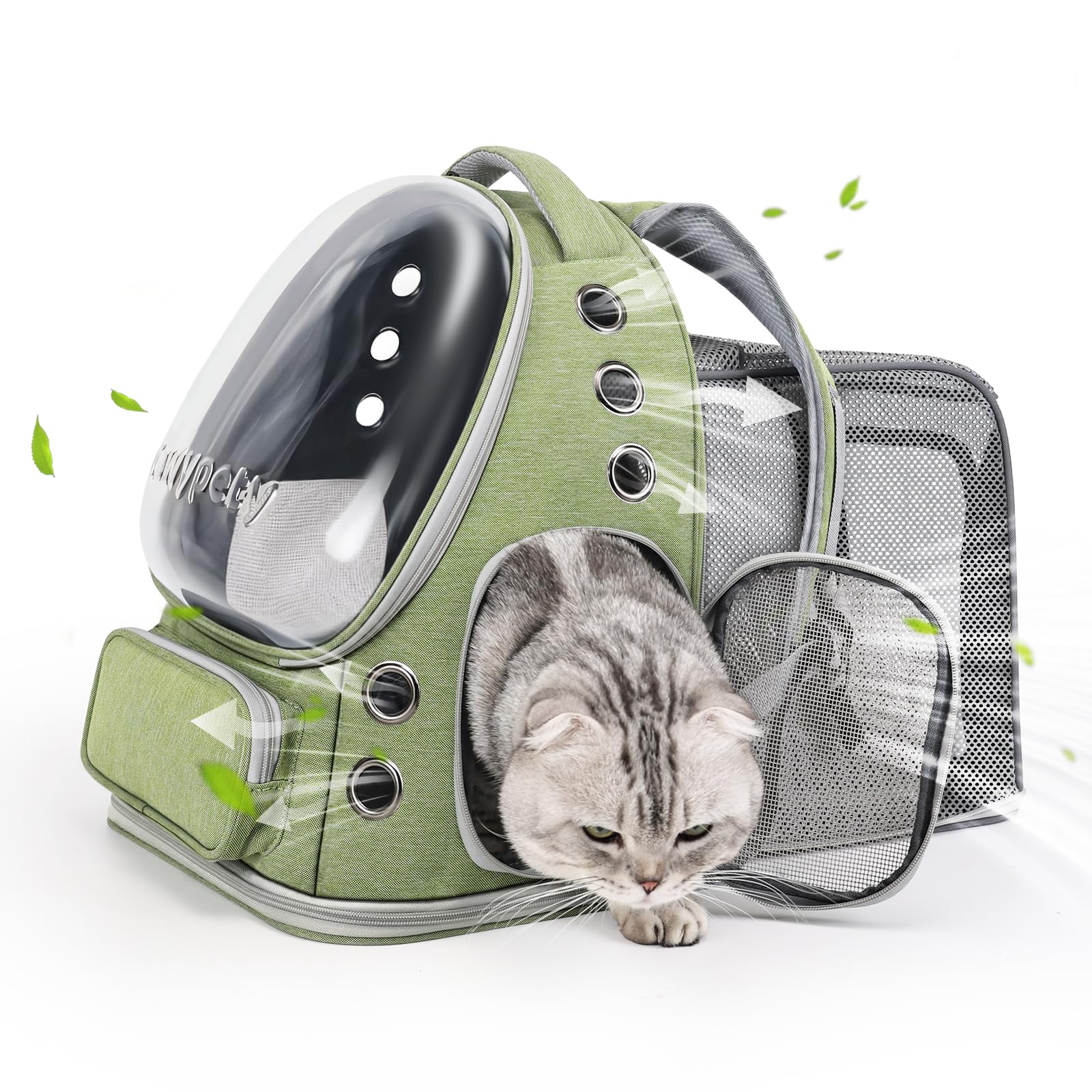 Mochila expandible Cawypety para gato, ideal para viajes.