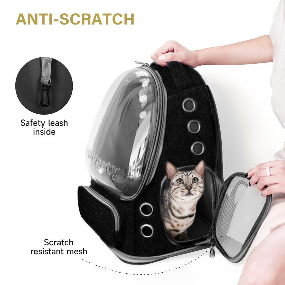 Cawypety mochila-gato plegable en paquete compacto para viaje.