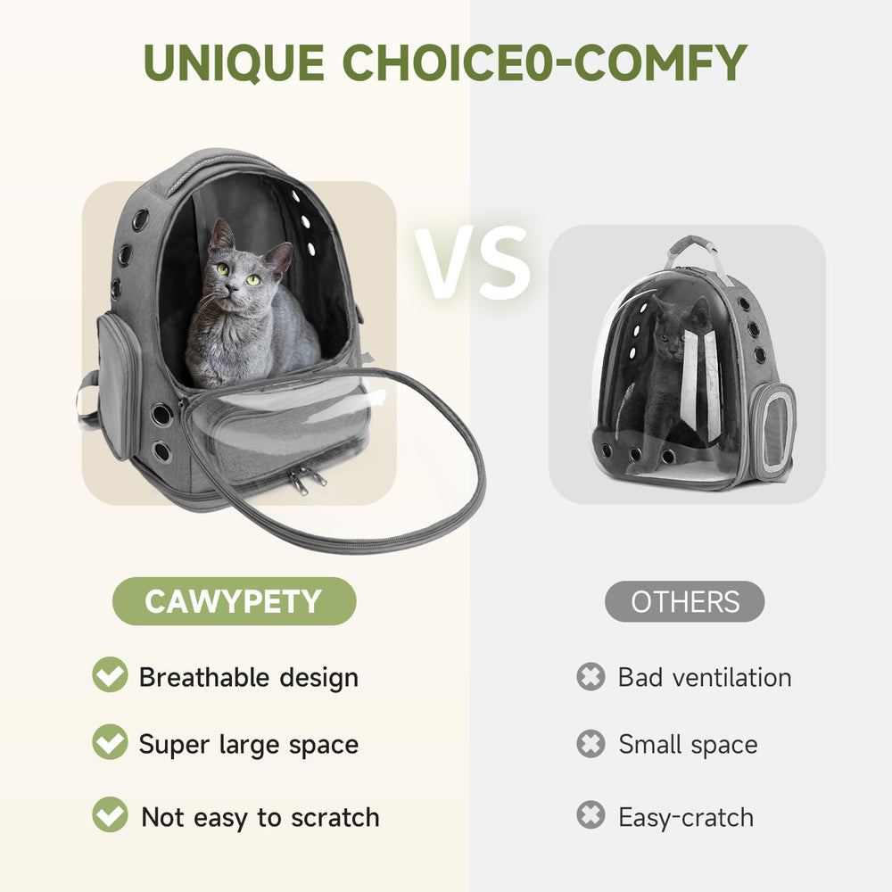 Diseño cuadrado de la mochila para gatos con espacio amplio.