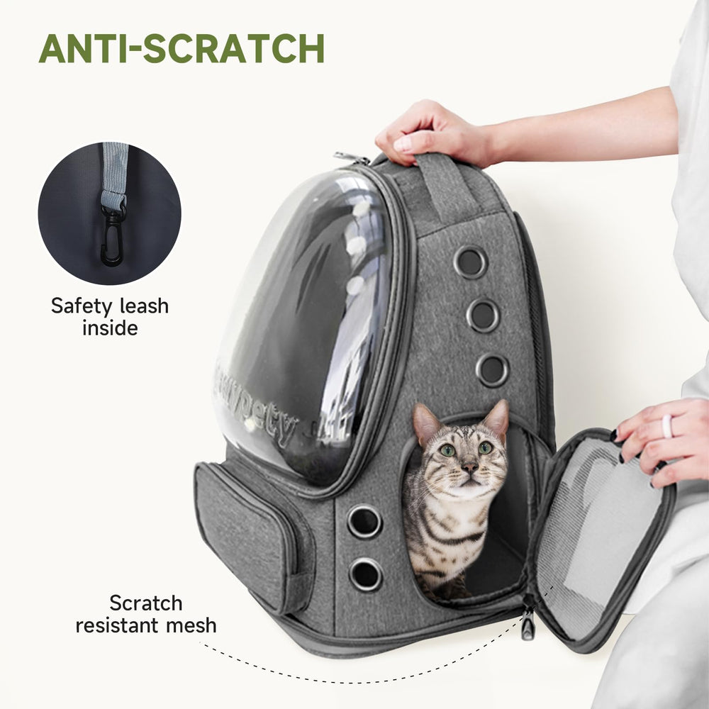 Mochila para gatos plegable y compacta para viajar.