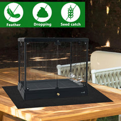 Fieltro recortable para ajustar la jaula de aves con tijeras.