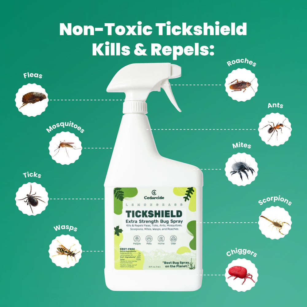 Cedarcide Tickshield aplicación-piel: solución ligera para la piel durante actividades al aire libre.