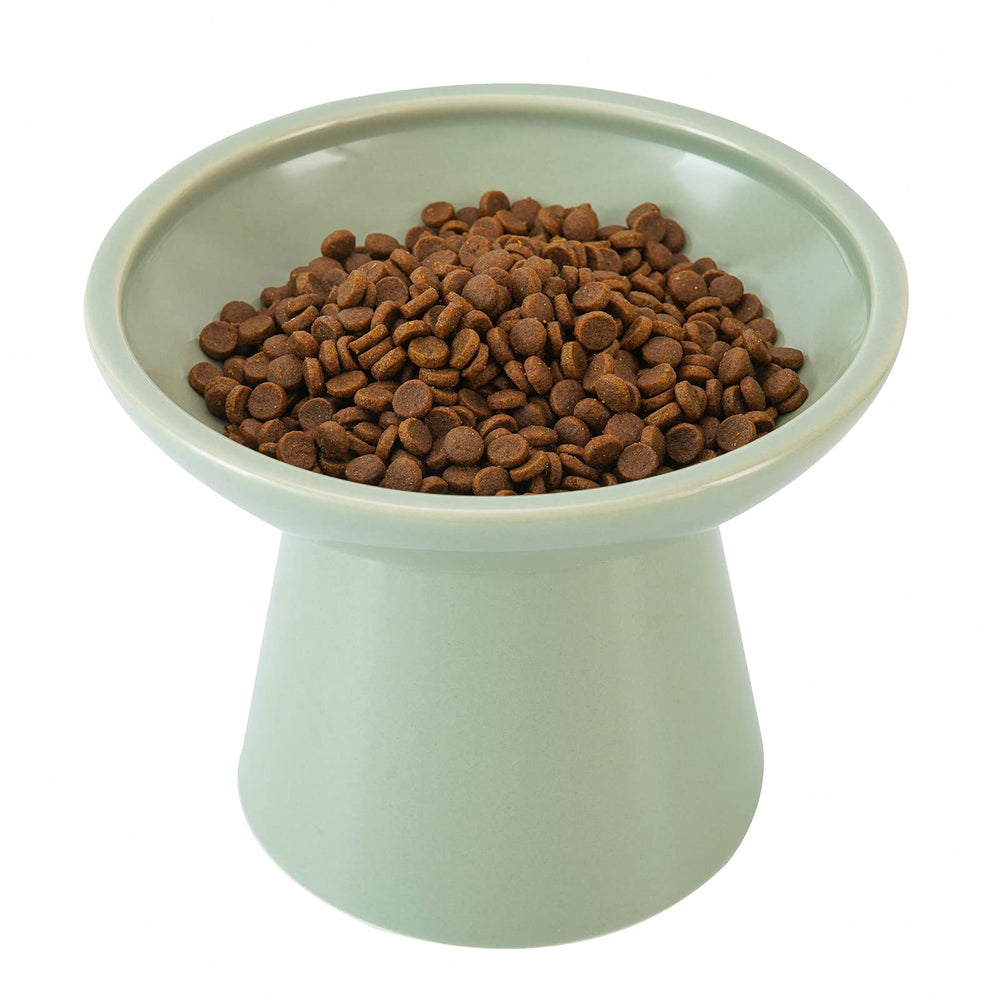 CEEFU cuenco elevado para gatos, frontal, facilita acceso a la comida.