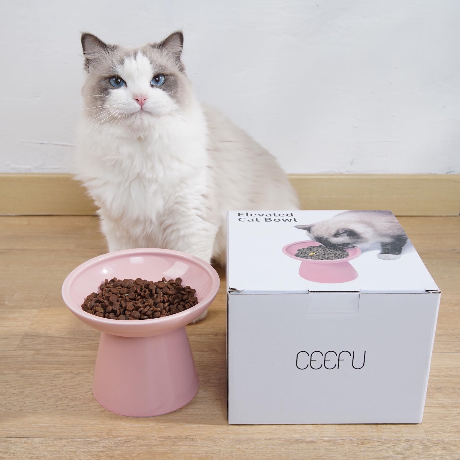 CEEFU tazón para gatos borde interior suave y cómodo