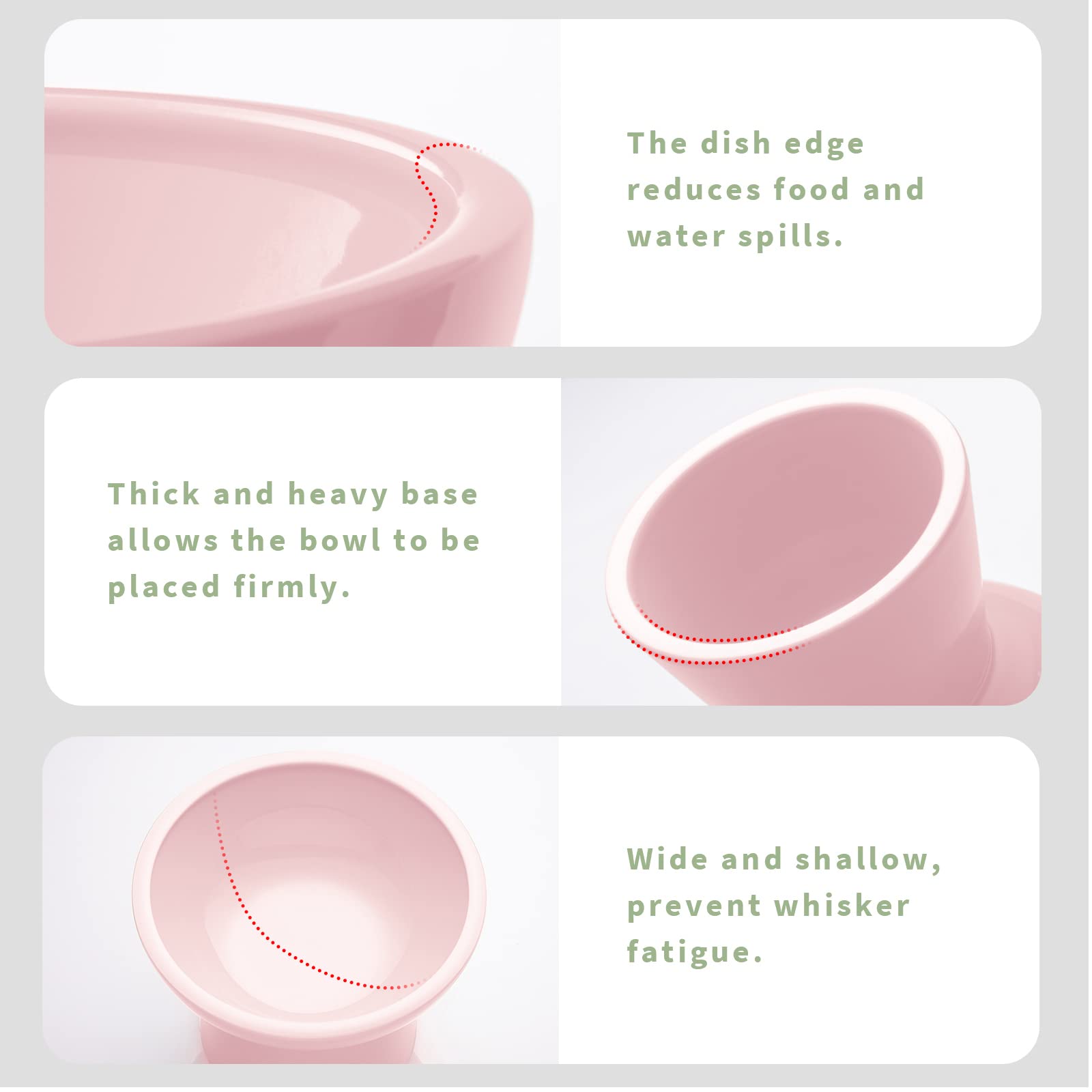 Tazón CEEFU elevado rosa ideal para gatos mayores