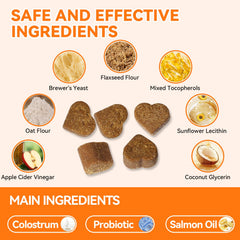 CeliAeh perro alérgico, masticables sabor salmón para confort diario.