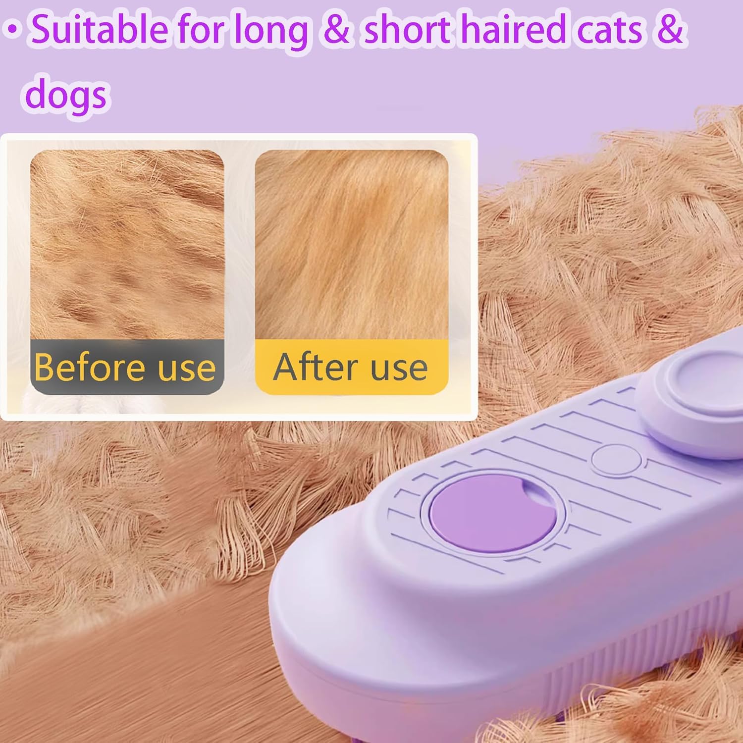 Cepillo de vapor para gatos 3 en 1 ofrece un masaje suave durante el cepillado.