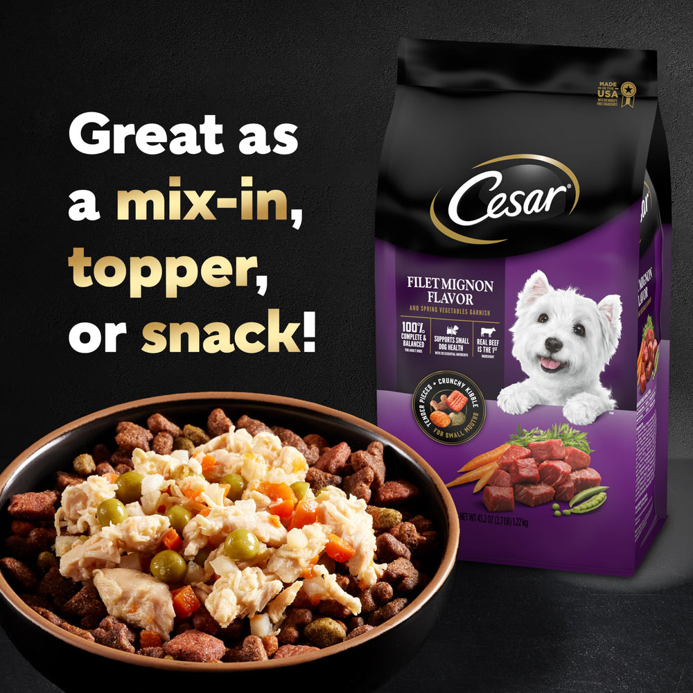 Cesar complemento húmedo con ingredientes frescos, ideal para realzar la comida diaria.