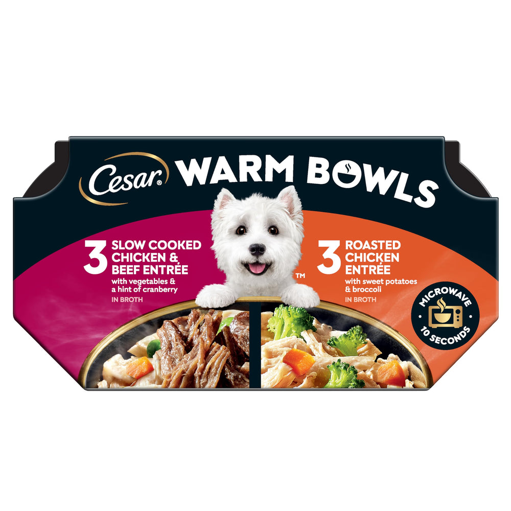 Cesar cuencos tibios pollo y carne: aroma irresistible para la comida diaria