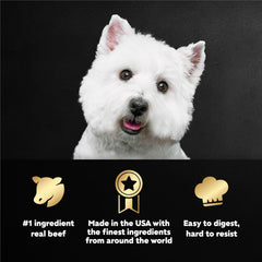 Cesar Home Delights con asado de res y verduras en salsa, textura jugosa para perro adulto.
