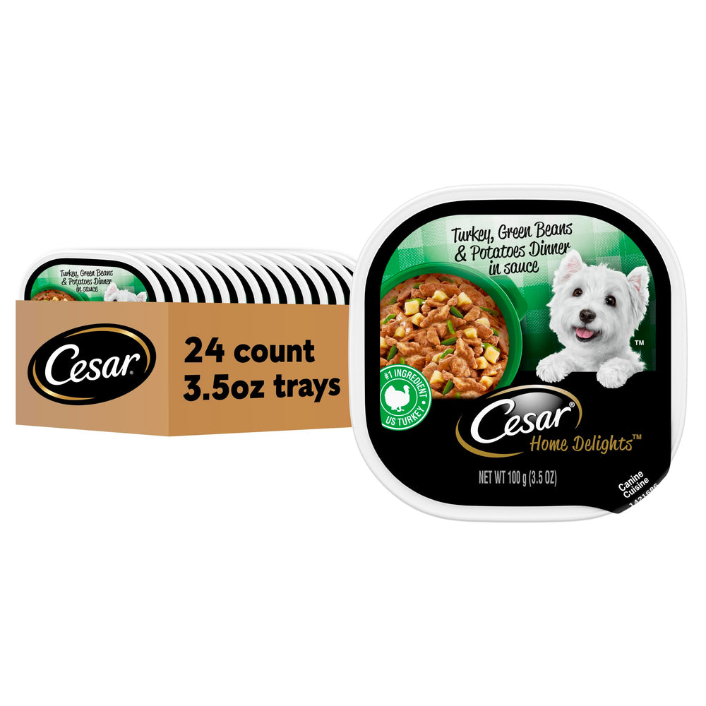 César Home Delights bandeja de pavo en salsa, sabor premium para perros